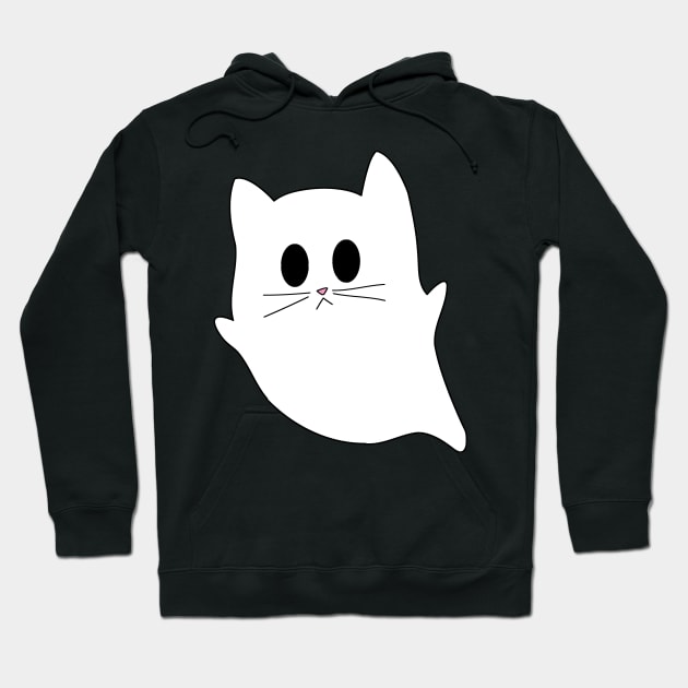 Spooky Cute Ghost Cat Hoodie by ECMazur